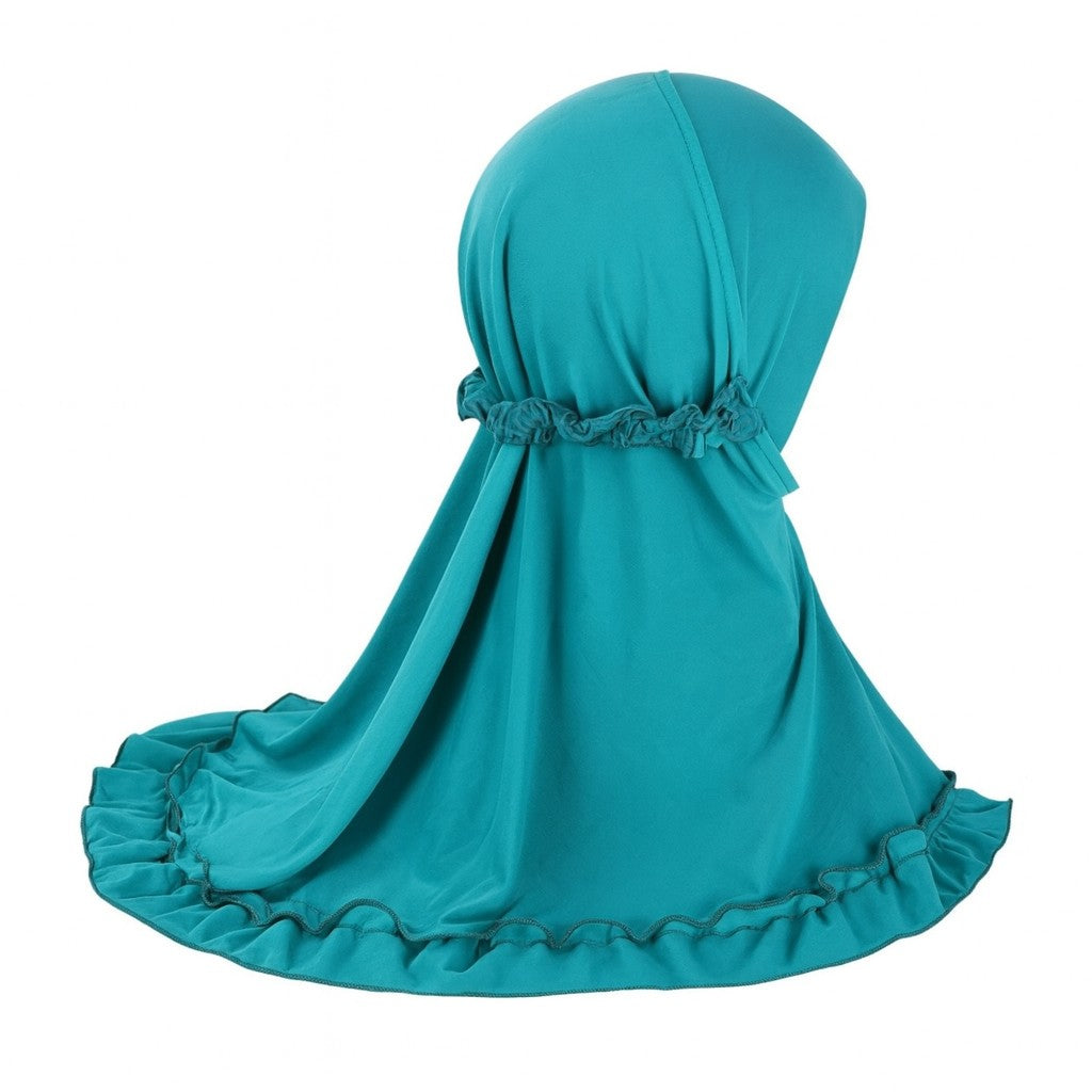 httpd://www.amodeyah.com/cdn/shop/files/Kids Ruffle One-Piece Hijab – Teal.jpg