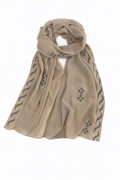 Amodeyah Embellished Hijab – Elegant Crystal Detailing in Multiple Colors